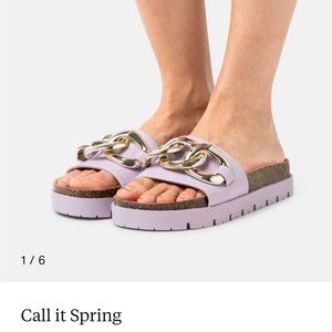 Call it spring mules sustentable + vegan lilac NWOT